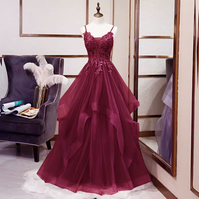 LORVENE Layered Pleated Dress