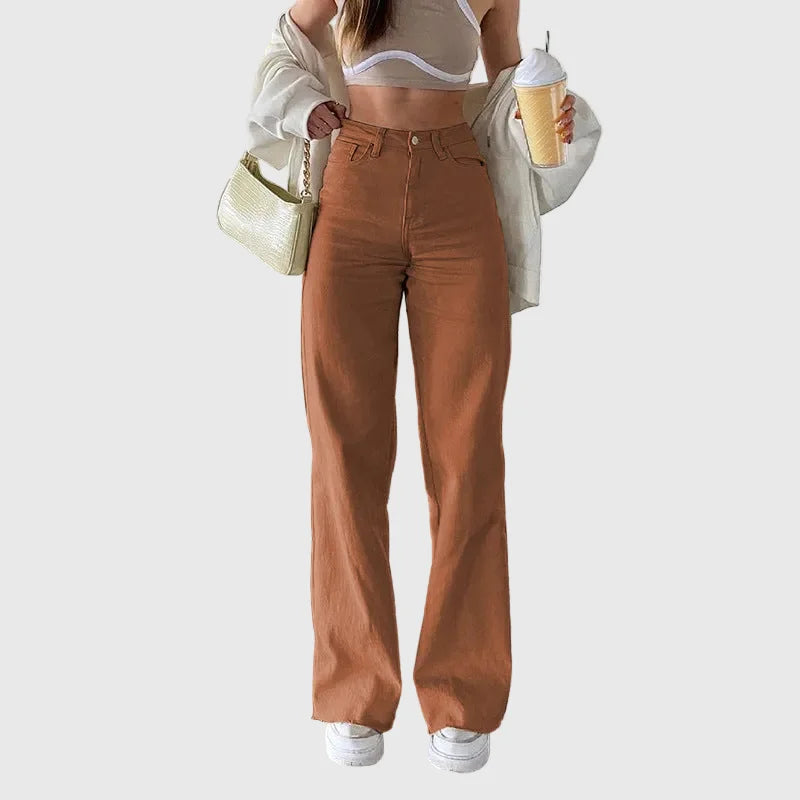 LORVENE Modern Line Pants in stylish black, featuring a tailored fit and sleek design perfect for casual or office wear.