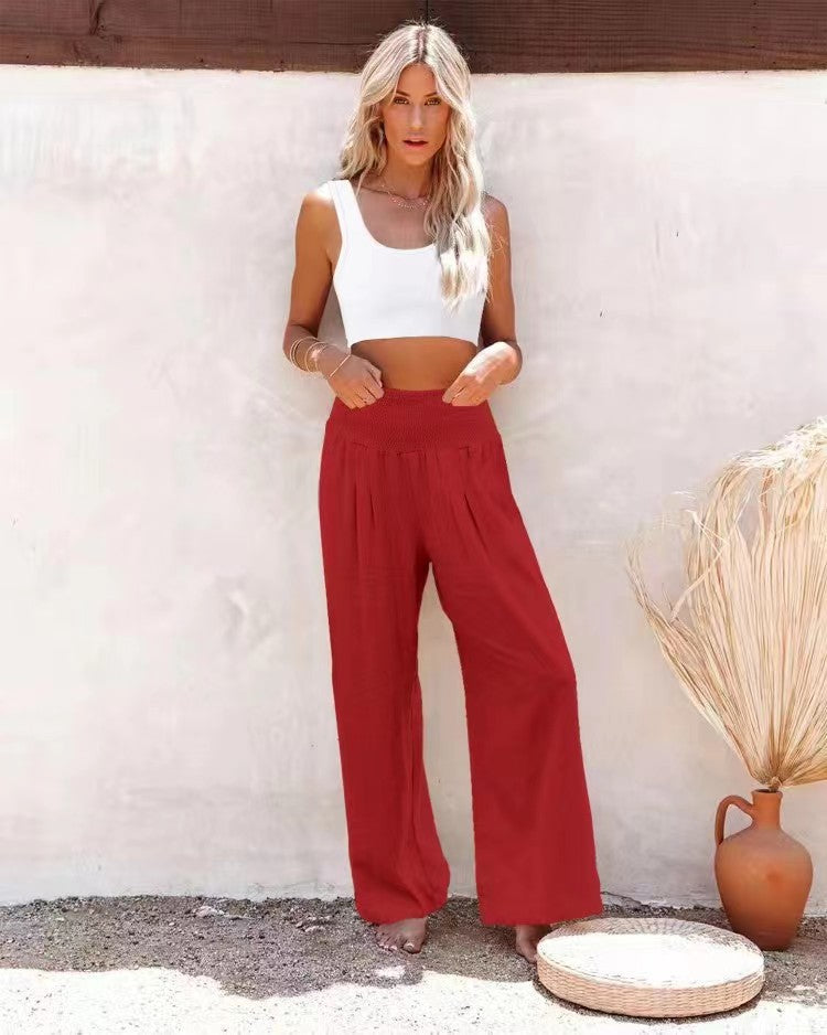 LORVENES Fashion Forward Wide Leg Pants Cotton