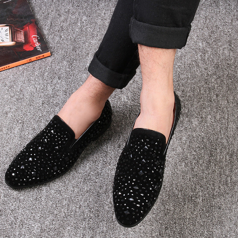 Men’s Luxury Crystal Studded Party Loafers