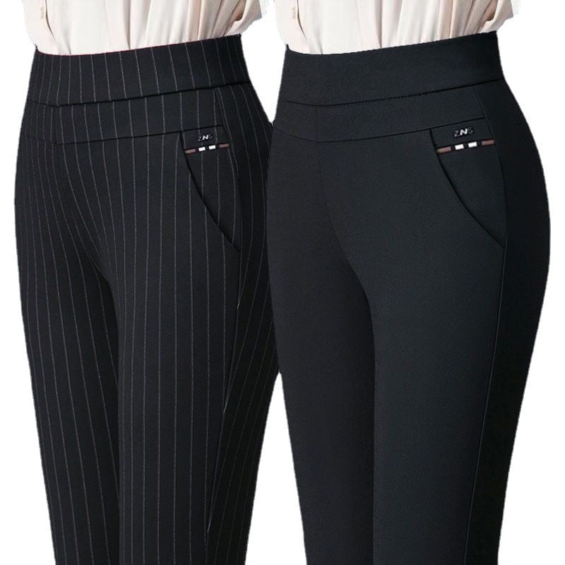 LORVENES Slim Stretch Tailored Trousers High Waist