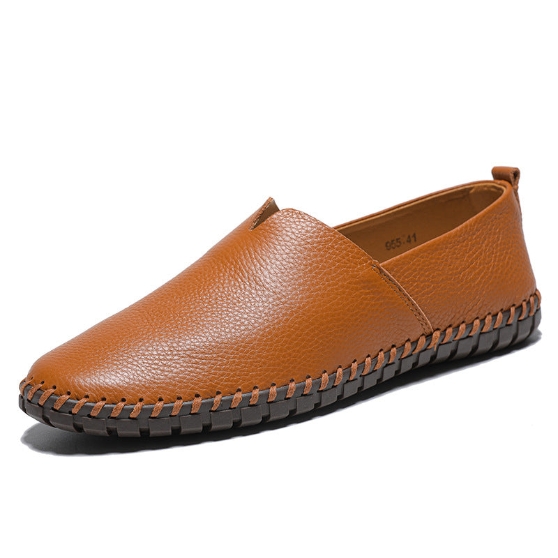 Men’s Textured Leather Slip-On Loafers