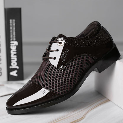 Men’s Executive Mesh Gloss Lace-Up Shoes