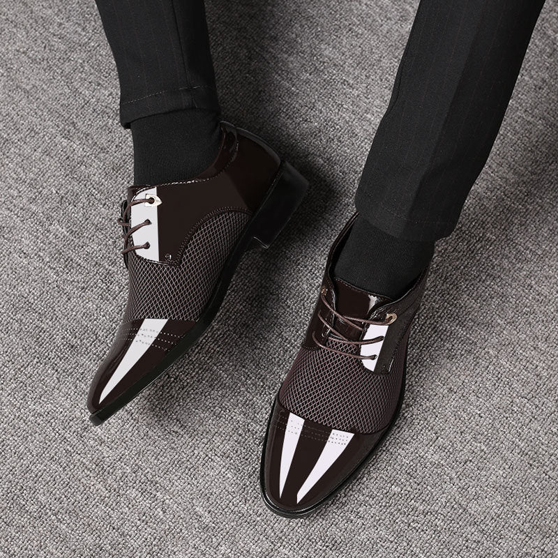 Men’s Executive Mesh Gloss Lace-Up Shoes