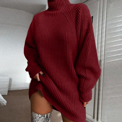 Stretch Fit Turtleneck High Neck Collar