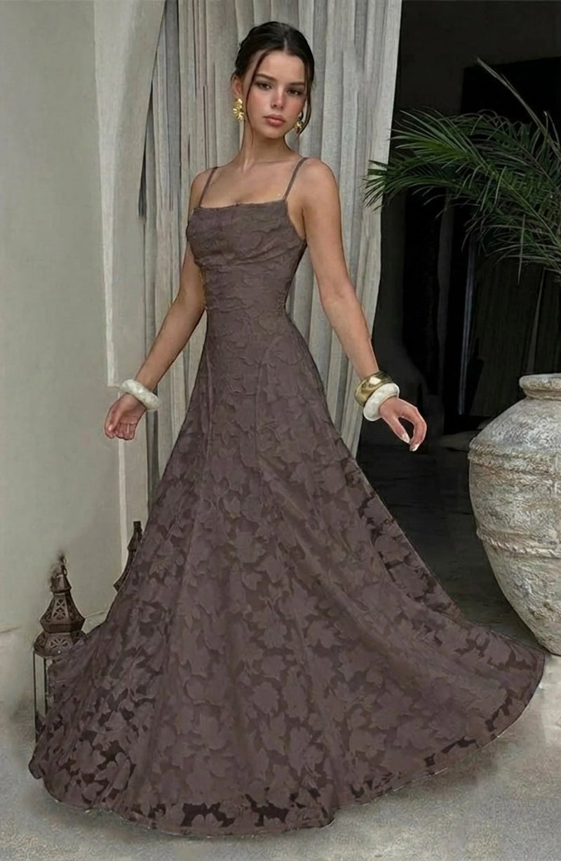 LORVENES sexy flowy bridal dress with elegant, lightweight fabric and romantic silhouette, perfect for wedding or special occasions.
