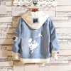 Captain character white figure denim jacket