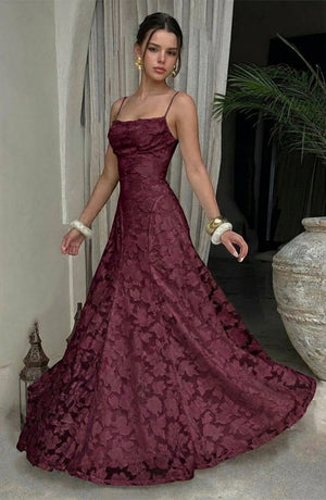 LORVENES sexy flowy bridal dress with elegant fabric and flowing design, perfect for a wedding or special occasion.