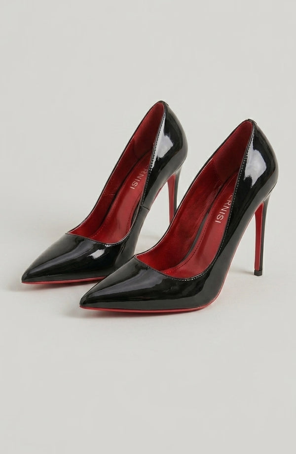 LORVENES stiletto pumps heels in classic black with pointed toes and high slender heels, perfect for elegant formal outfits. (600x920)