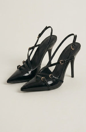 LORVENES patent strap heels with sleek design, featuring ankle straps and pointed toe for elegant evening wear. (600x920)