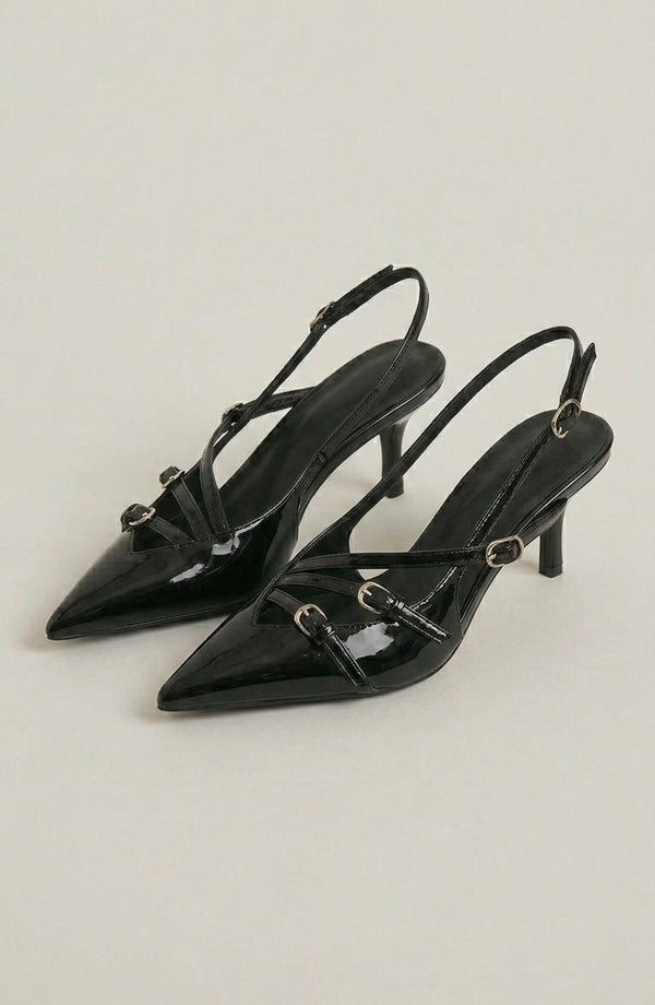 LORVENES patent strap heels with sleek design and open toe, featuring stylish ankle straps and a high stiletto heel. (600x920)