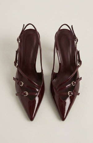 LORVENES patent strap heels featuring sleek design, open toe, ankle straps, and a stylish high heel for elegant footwear. (600x920)