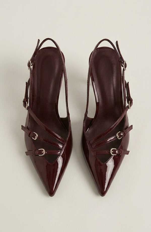 LORVENES patent strap heels featuring sleek design, open toe, ankle straps, and a stylish high heel for elegant footwear. (600x920)