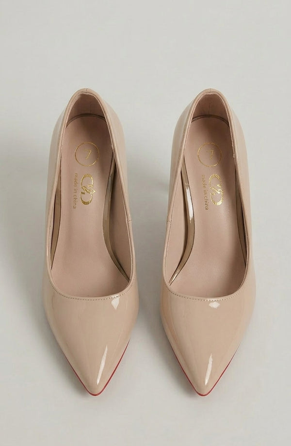 LORVENES Pure Essence Heels featuring sleek black design with pointed toes and stiletto heels, perfect for formal occasions. (600x920)