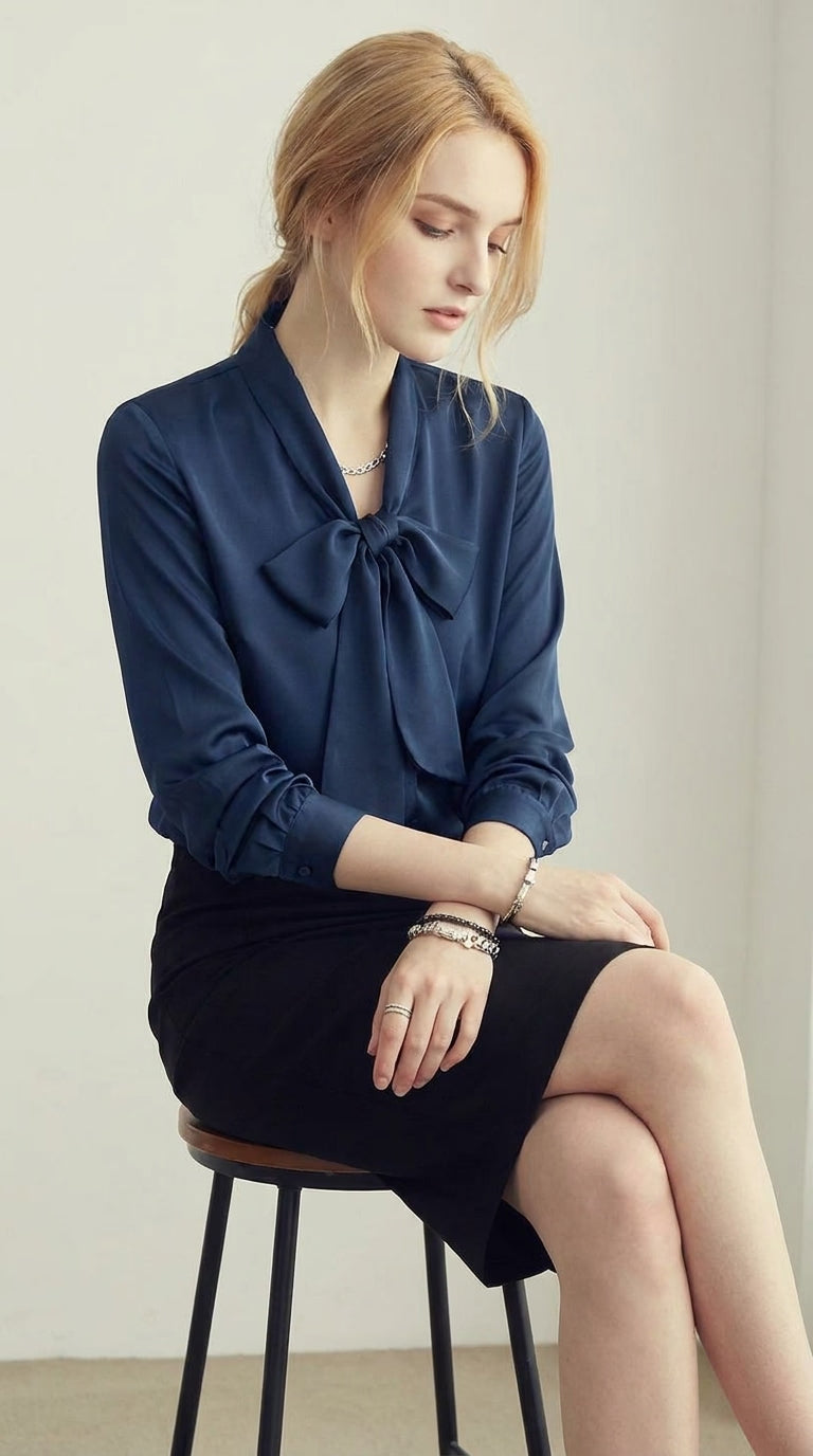 LORVENE double pocket shirt in lightweight fabric with two front chest pockets, displayed on a hanger.