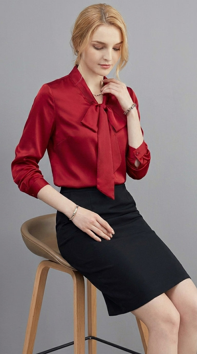 LORVENE double pocket shirt with button front and long sleeves, displayed on a hanger.