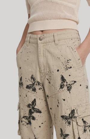 LORVENE Metro Curve Pants displayed from a bottom left pose, showcasing the fit and design details of the stylish pants.