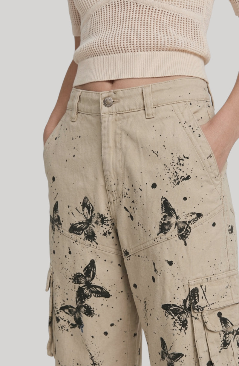 LORVENE Metro Curve Pants displayed from a bottom left pose, showcasing the fit and design details of the stylish pants.