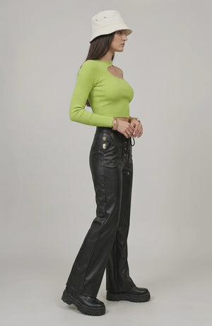 LORVENE Line Mode Pants shown from the bottom right angle, featuring sleek design and modern fit.
