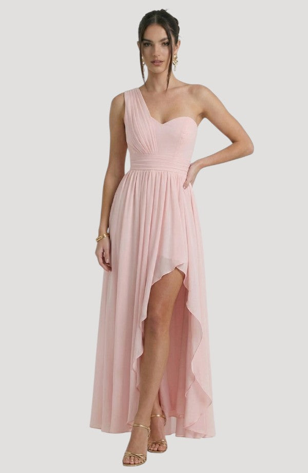 LORVENE crystal wrap dress featuring shimmering fabric and elegant design, perfect for formal occasions or evening wear.