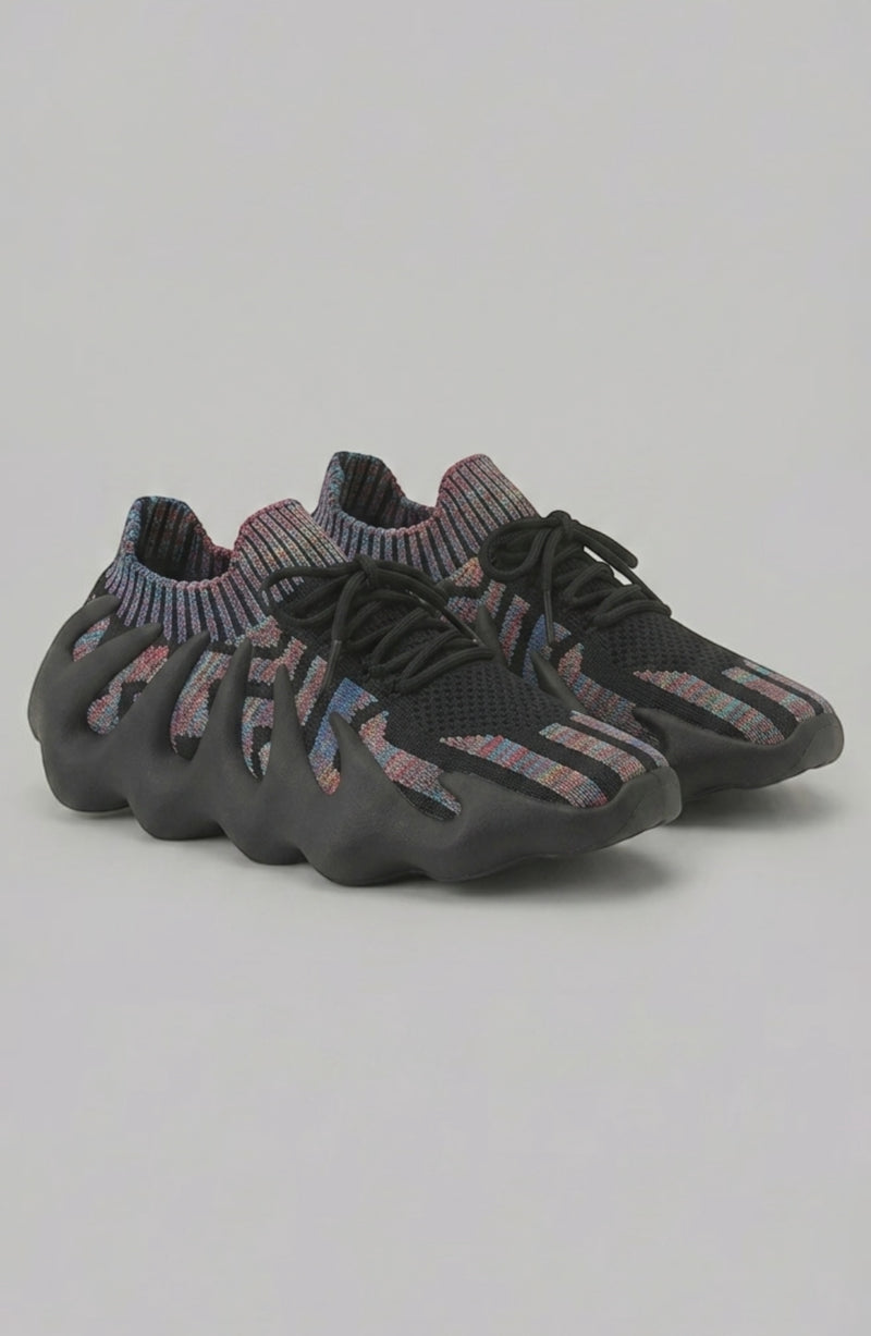 LORVENES Midnight Muse sneakers with black and gray design, featuring white sole and stylish urban sneaker details.