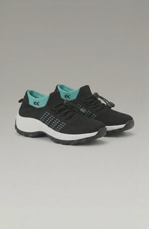 LORVENE Calm Glow sneakers in pastel pink with white soles, showcasing their sleek design and comfortable fit.
