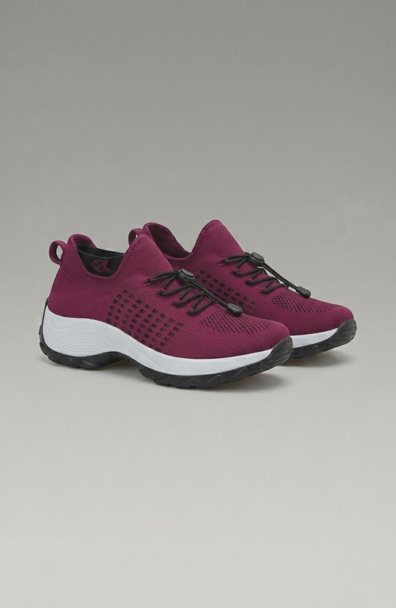 LORVENE Calm Glow sneakers in white with pastel accents, featuring cushioned soles and stylish design for casual wear