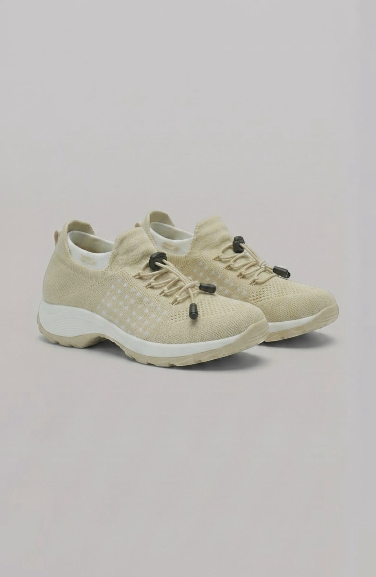LORVENE Calm Glow Sneakers featuring a sleek design, white and pastel color accents, and comfortable athletic shoe style.