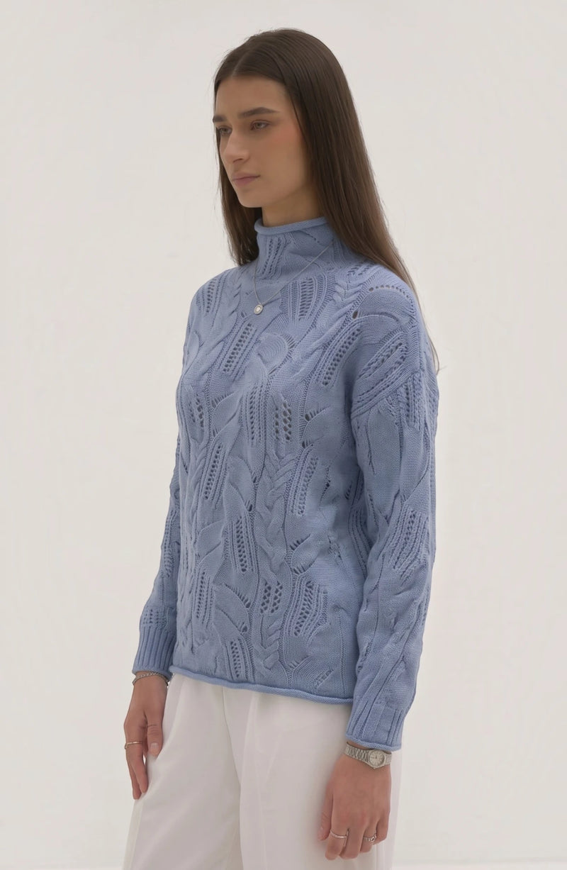 LORVENE lightweight high neck top in soft fabric, featuring a sleek high neckline and fitted style, perfect for casual wear.