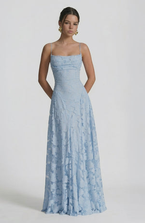 Flowy bridal dress by LORVENES featuring delicate fabric and elegant design, perfect for a romantic wedding look.