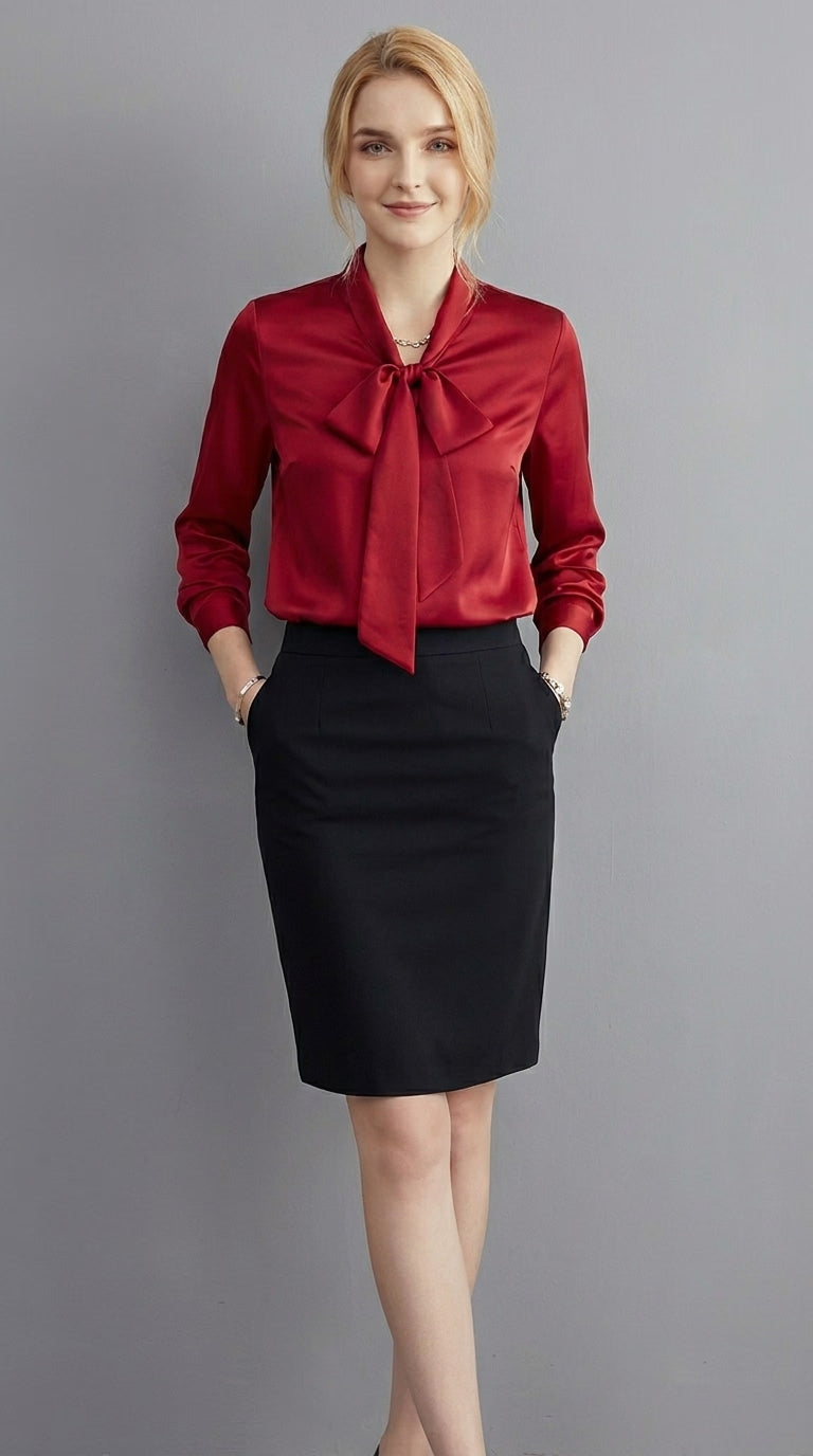 LORVENE double pocket shirt featuring a classic design, with two chest pockets and a button-up front, shown from the top left angle.