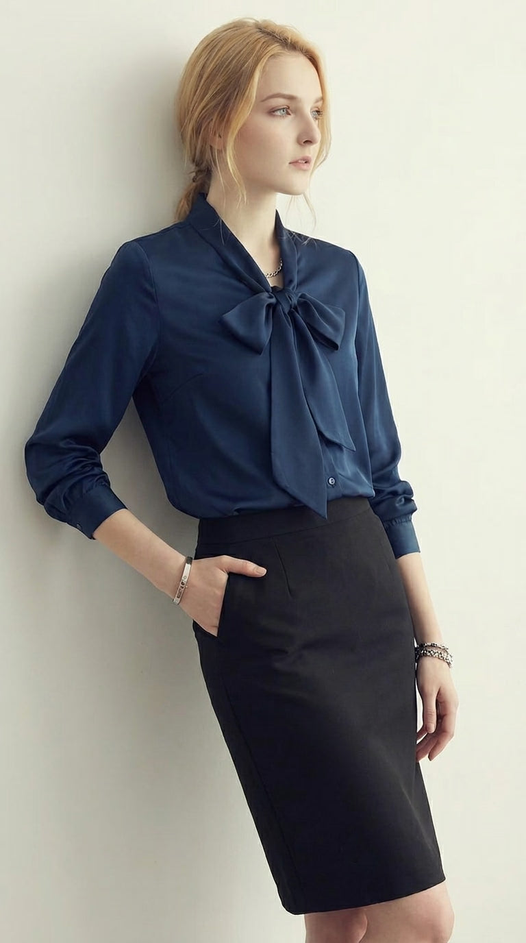 LORVENE double pocket shirt shown with a button-up front and long sleeves, featuring two chest pockets in a casual style.