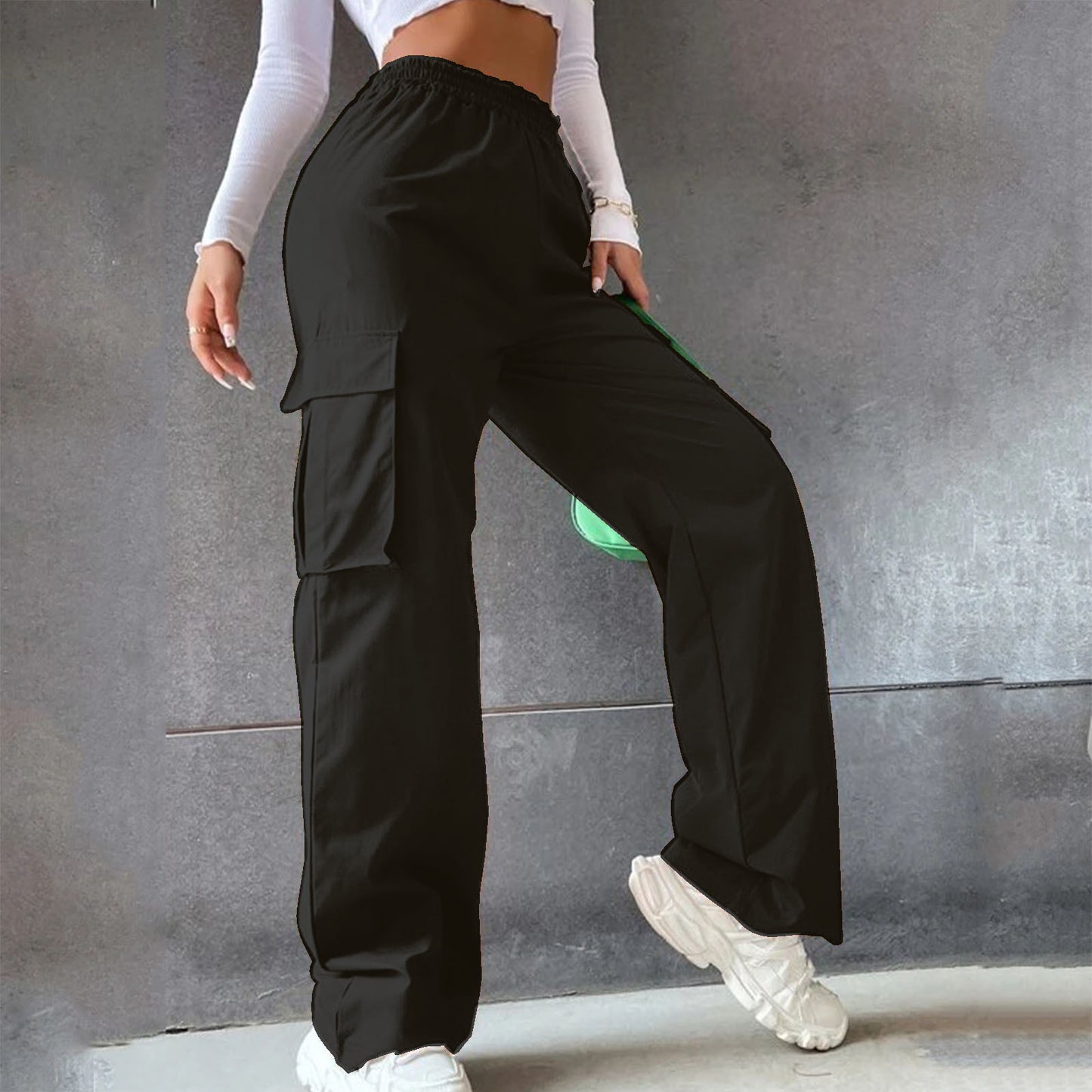 LORVENES Comfortable Elastic Waist Trousers