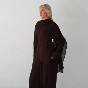 2025Loriya AliExpress Amazon Dubai Türkiye solid color buttoned cardigan pants two-piece set LR1034