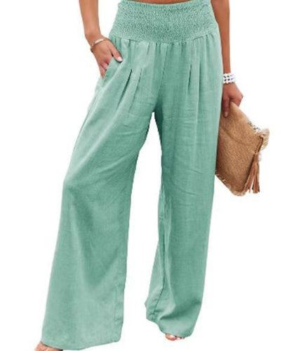LORVENES Fashion Forward Wide Leg Pants Cotton