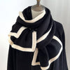 Knitted Border Scarf - Black