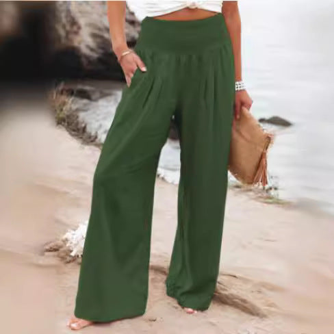LORVENES Fashion Forward Wide Leg Pants Cotton