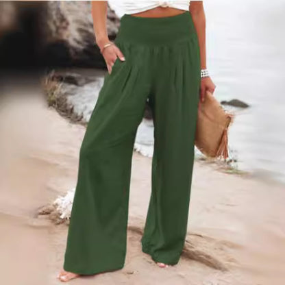 LORVENES Fashion Forward Wide Leg Pants Cotton