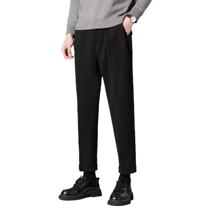 LORVENES Smart Straight Cut Dress Trousers