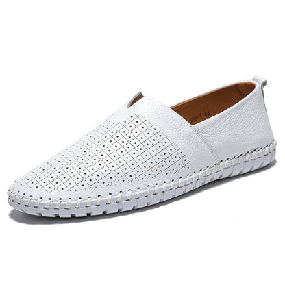 Men’s Textured Leather Slip-On Loafers