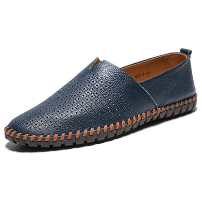 Men’s Textured Leather Slip-On Loafers