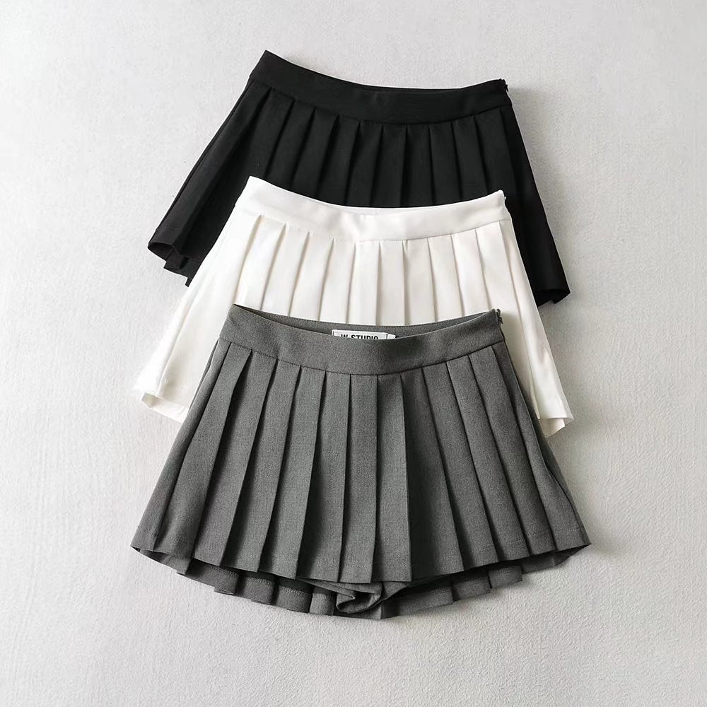 LORVENE Chic Curve Skirt in a stylish design, shown hanging on a hanger with smooth fabric and tailored fit.