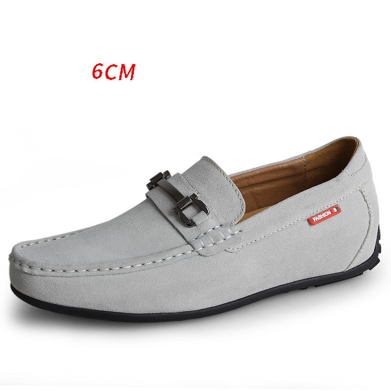 Gray loafer shoe with a visible height increase of 6CM on a white background