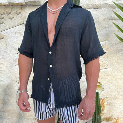 LORVENE Textured Work Shirt