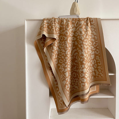 LORVENES Bee Jacquard Cashmere Touch Shawl