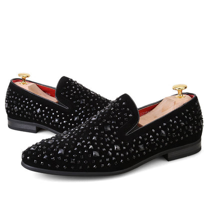 Men’s Luxury Crystal Studded Party Loafers