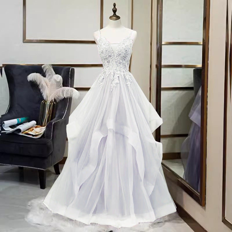 LORVENE Layered Pleated Dress