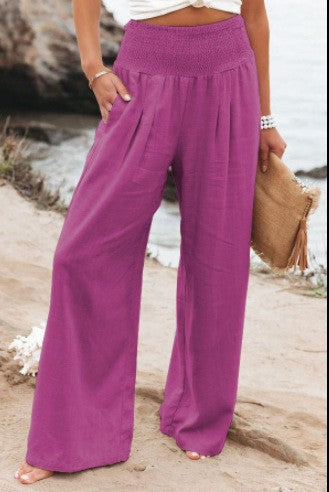 LORVENES Fashion Forward Wide Leg Pants Cotton