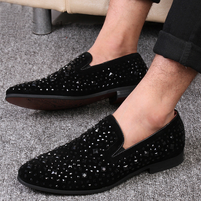 Men’s Luxury Crystal Studded Party Loafers