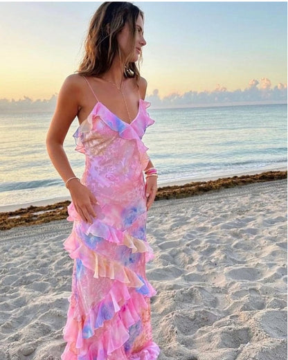 LORVENE Satin Beautiful Glow Dress